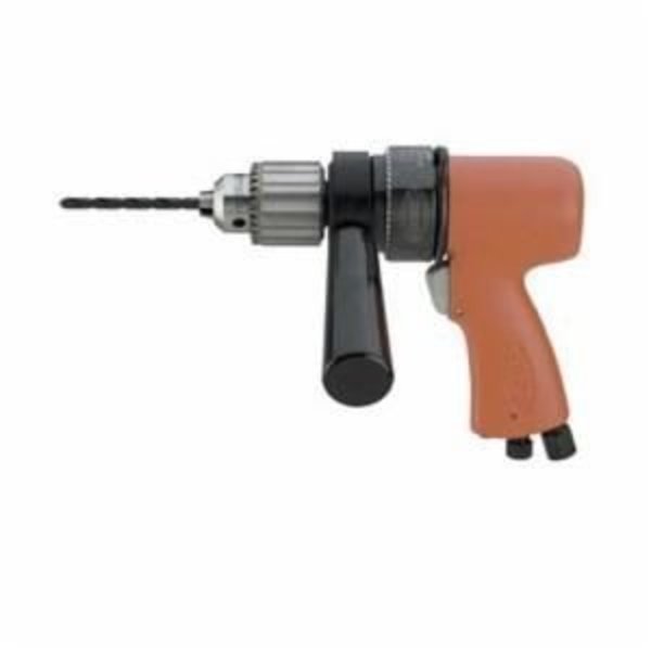 Sioux Tools Right Angle Drill, ToolKit Bare Tool, 12 Chuck, 3JawKey Chuck, 650 RPM, 1 hp, 90 PSI Air, 14 3P1240